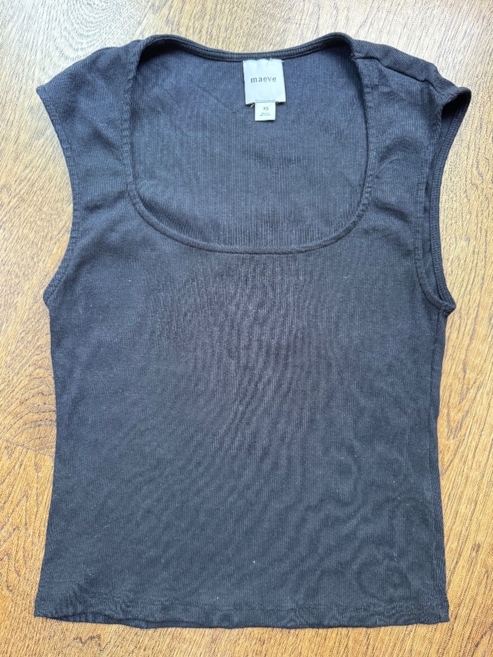 Maeve square neck tank, black x-small